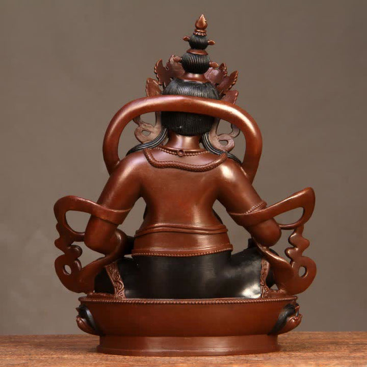 Buddha Stones Yellow Jambhala Bodhisattva Figurine Compassion Copper Statue Home Office Decoration - image 12