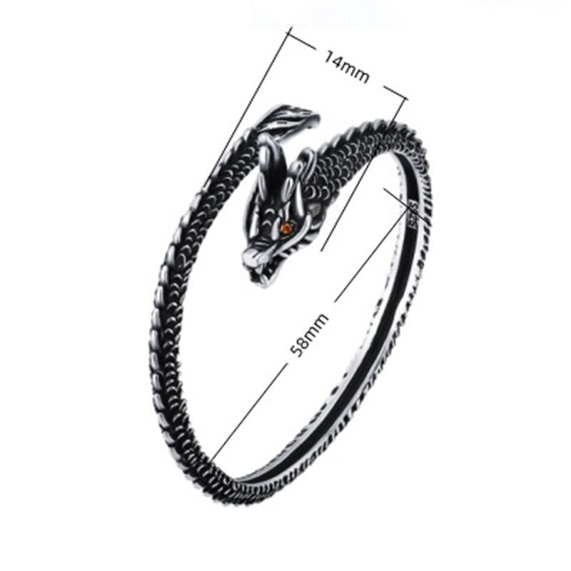 Buddha Stones Dragon Scales Pattern Luck Protection Bracelet Bangle - image 5