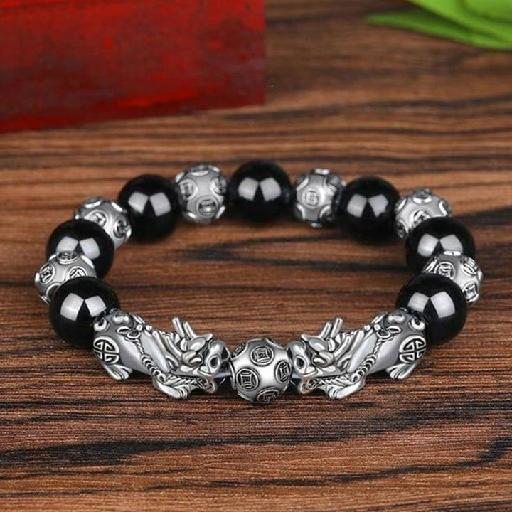 Buddha Stones Tibetan FengShui PiXiu Obsidian Bracelet - image 1