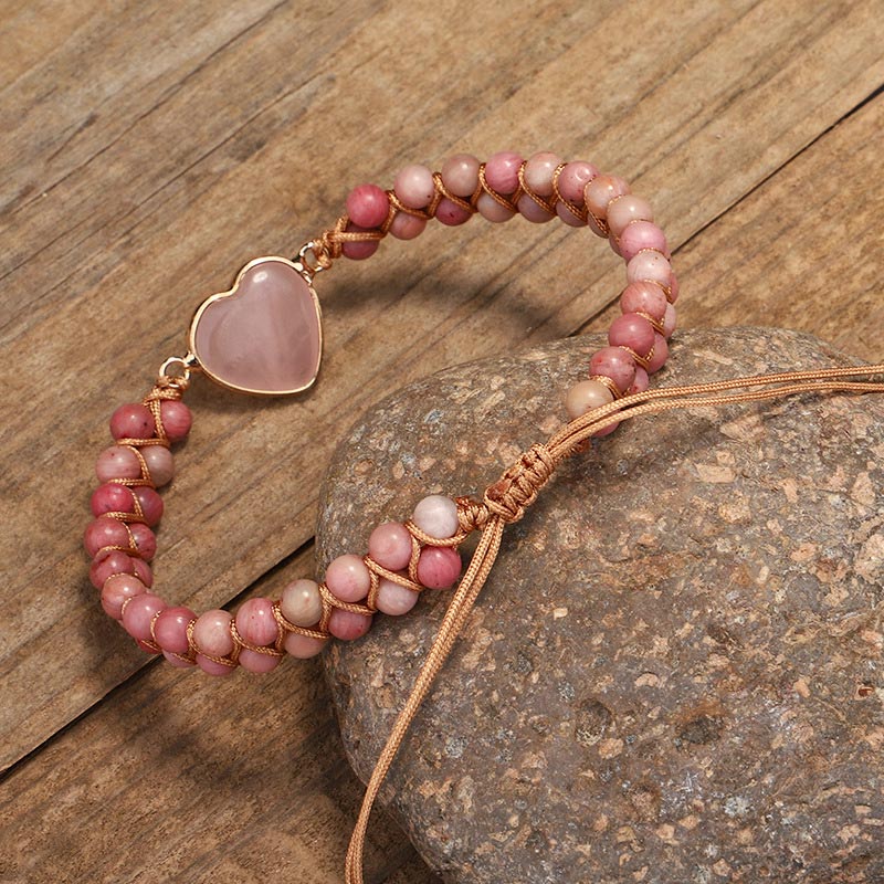 Natural Rhodonite Love Heart Healing Bracelet - image 4