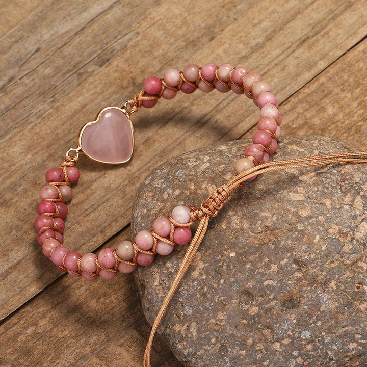 Natural Rhodonite Love Heart Healing Bracelet - image 4