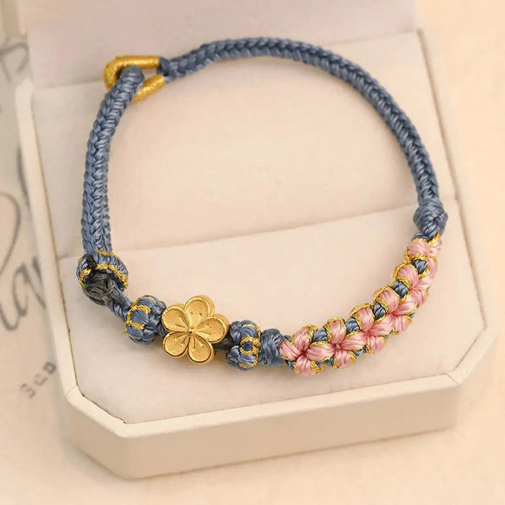 Buddha Stones Peach Blossom Design Wealth String Bracelet - image 1