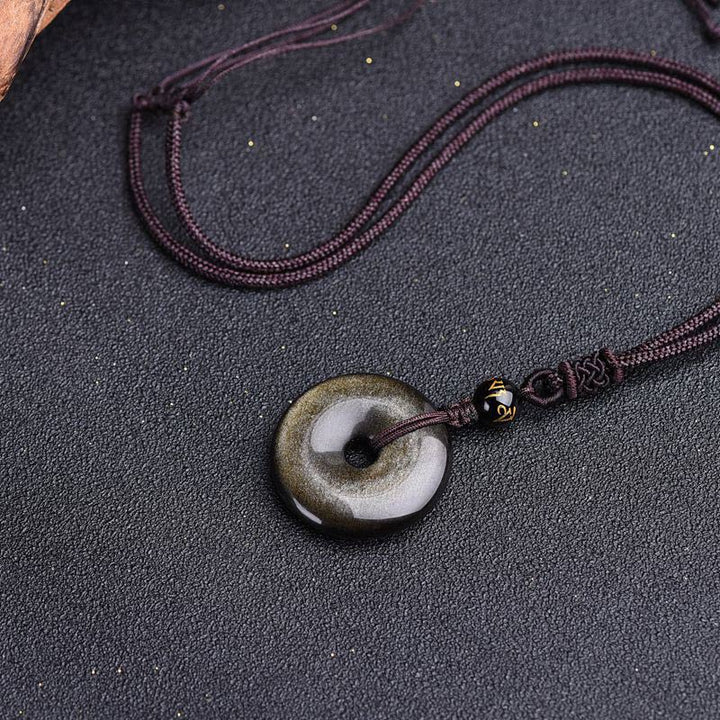 Buddha Stones Tibetan Obsidian Protection Necklace - image 9