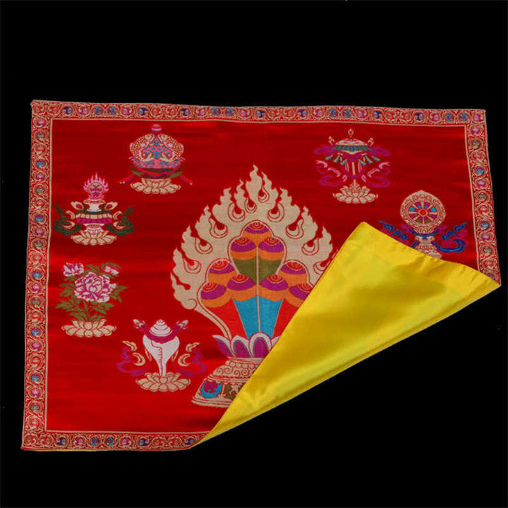 Prayer Altar Mat Healing Meditation 8 Auspicious Symbols Mat - image 2