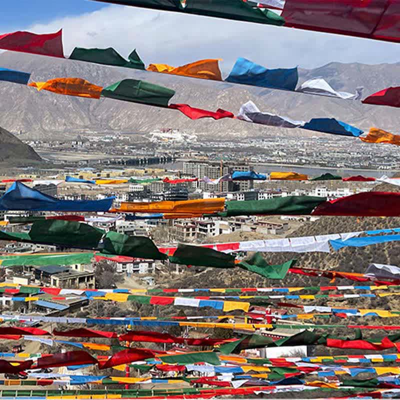 Buddha Stones Tibetan 5 Colors Windhorse Auspicious Outdoor 25 Pcs Prayer Flag - image 24