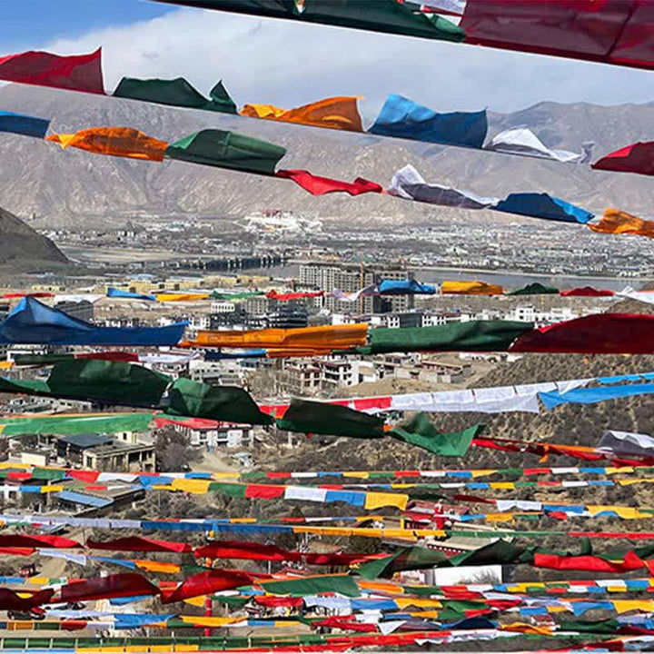 Buddha Stones Tibetan 5 Colors Windhorse Auspicious Outdoor 25 Pcs Prayer Flag - image 24
