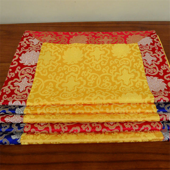 Brocade Prayer Altar Flower Vajra Dragon Pattern Auspicious Symbols Table Runner - image 2