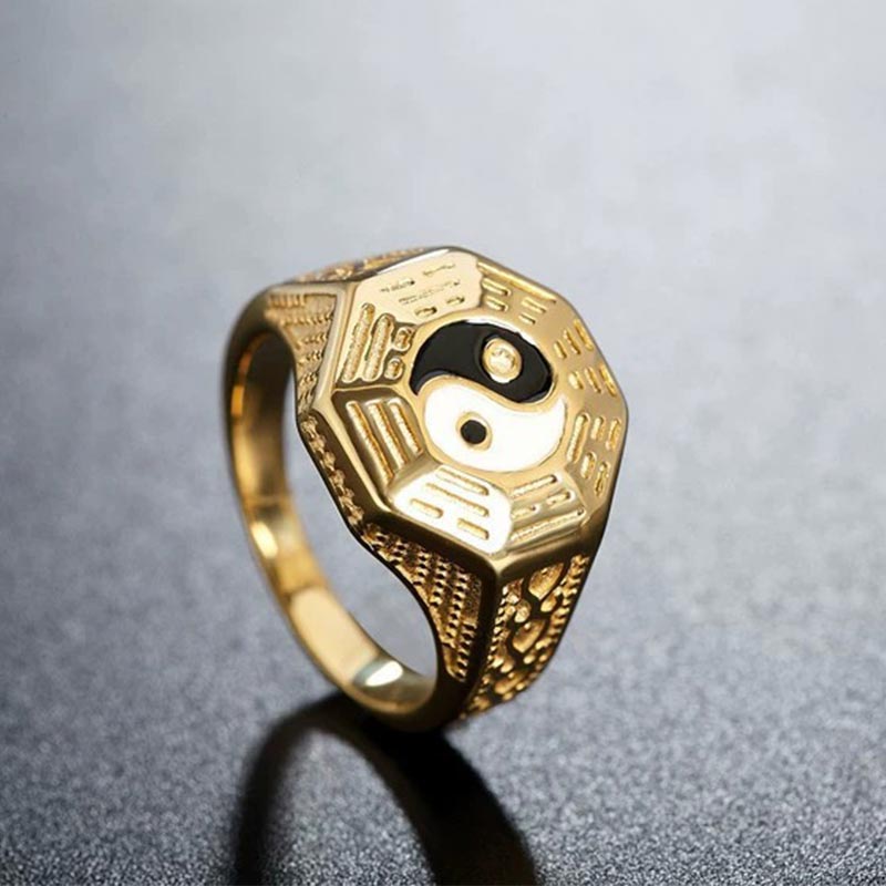 Yin Yang Symbol Copper Luck Ring - image 2