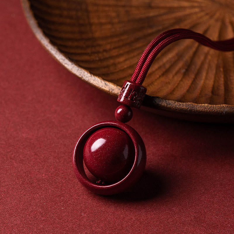 Buddha Stones Cinnabar Om Mani Padme Hum PiXiu Blessing Lucky Bead Necklace Pendant - image 2