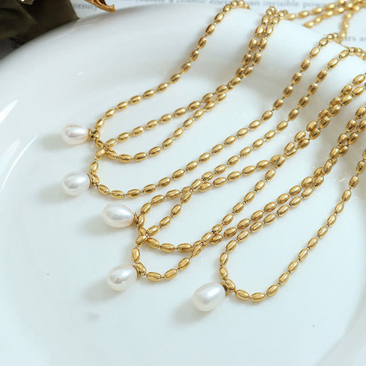 Pearl Bead Peace Necklace Pendant - image 4