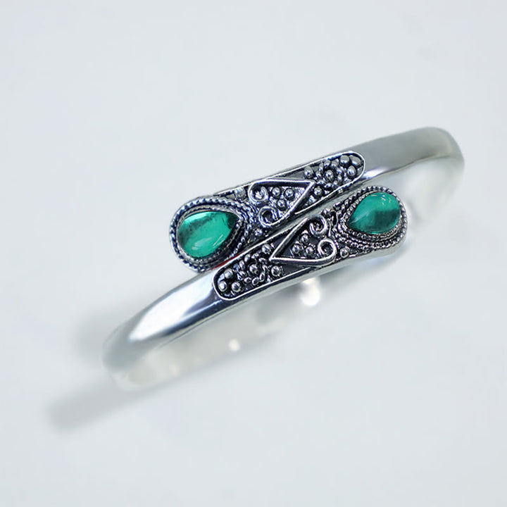 Buddha Stones Zircon Water Drop Pattern Healing Cuff Bracelet Bangle - image 2