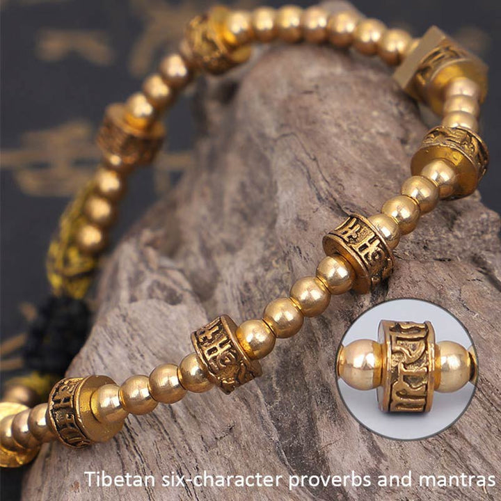 Buddha Stones Tibetan Curse Six True Words Wealth Bracelet - image 6