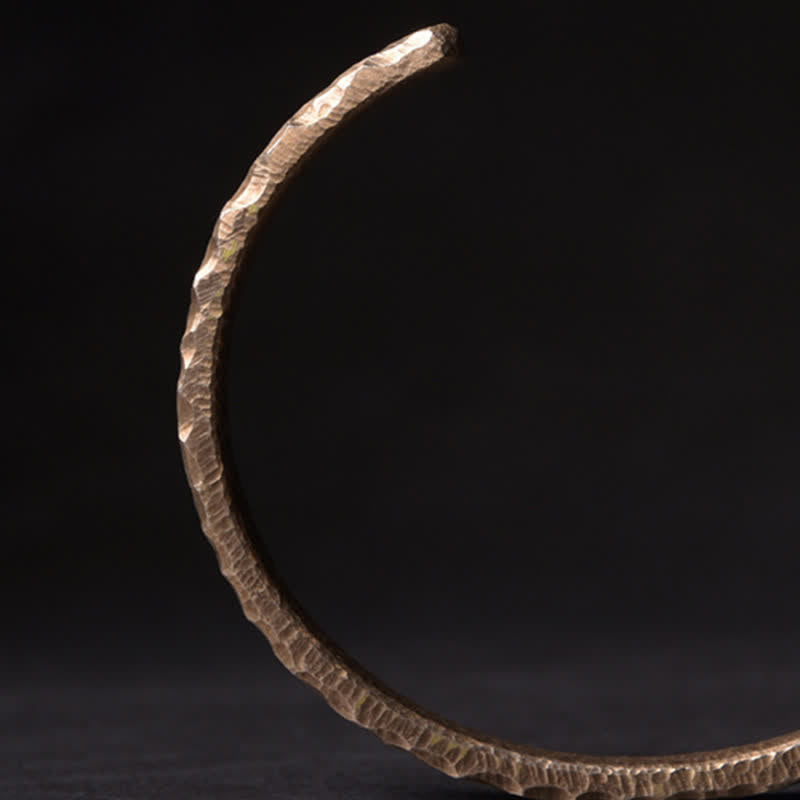 Buddha Stones Simple Design Copper Wealth Cuff Bracelet - image 11