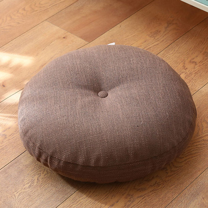 Buddha Stones Lotus Simple Pattern Linen Meditation Seat Cushion Home Living Room Decoration - Detachable - 40cm*10cm - Tan - image 10
