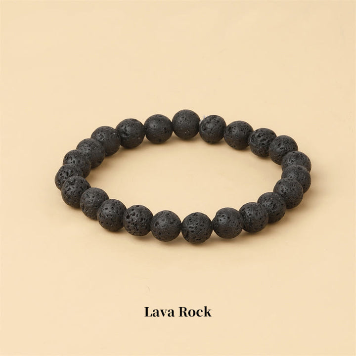 Buddha Stones Natural Stone Quartz Healing Beads Bracelet - 8mm - Lava Rock - image 61