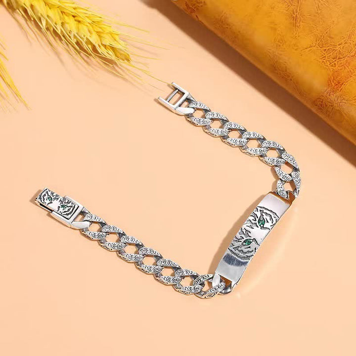 Buddha Stones Tiger Copper Luck Cuff Chain Bracelet - image 4