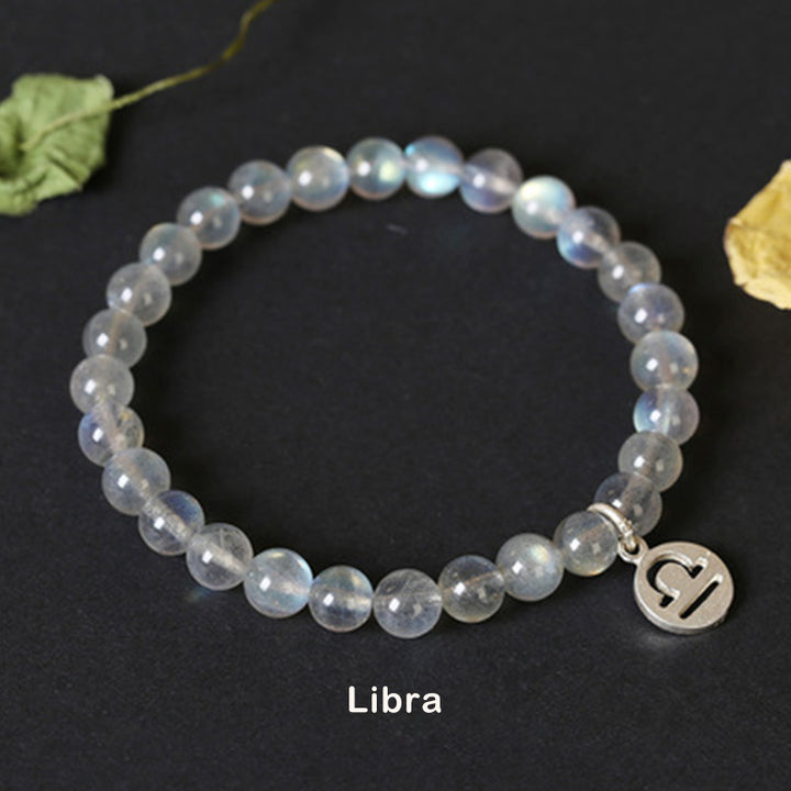 12 Constellations of the Zodiac Moonstone Charming Bracelet - Libra - image 14