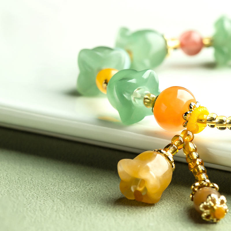 Buddha Stones Green Aventurine Magnolia Flower Luck Bracelet - image 6