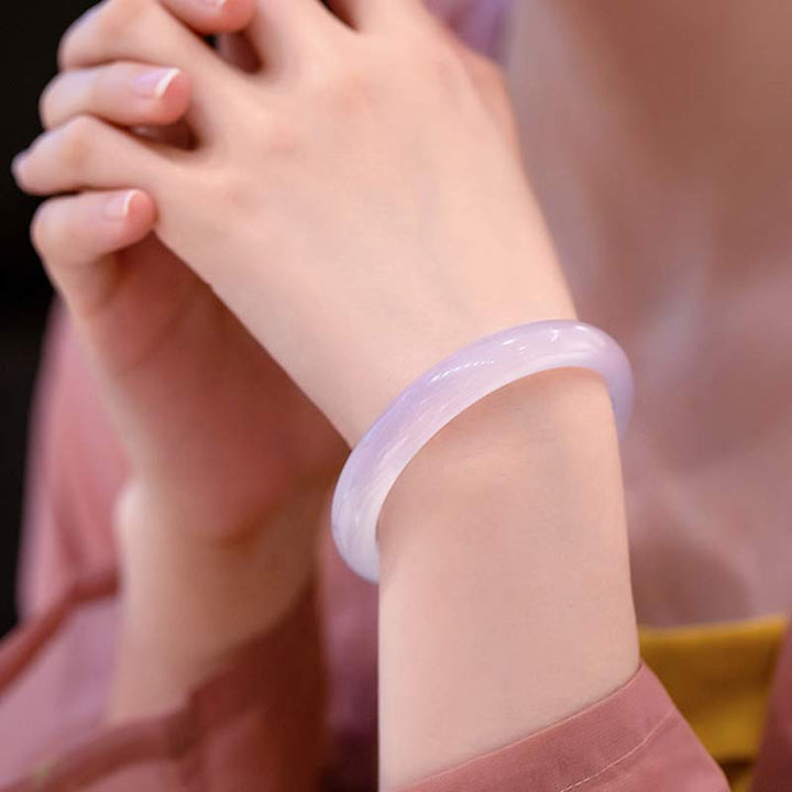 Buddha Stones Natural Chalcedony Harmony Positive Bracelet Bangle - image 15