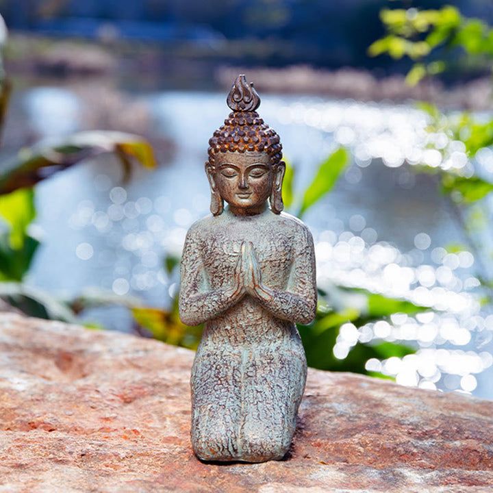 Buddha Stones Meditating Zen Buddha Serenity Resin Statue Figurine Home Decoration - Kneeling Buddha 13*11*28CM - image 12