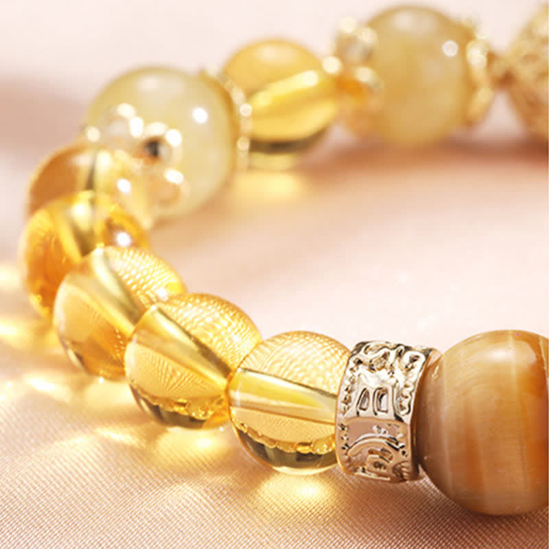 Buddha Stones Citrine Generosity Prosperity Beaded Bracelet - image 6
