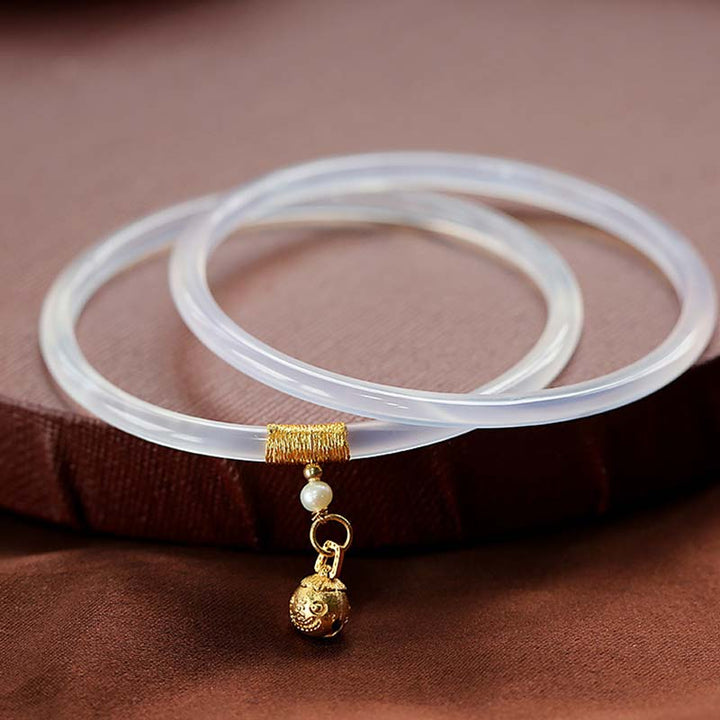 Buddha Stones Natural Cyan White Jade Success Bracelet - White Jade(58mm fit for Circumference 19-21cm) - image 5