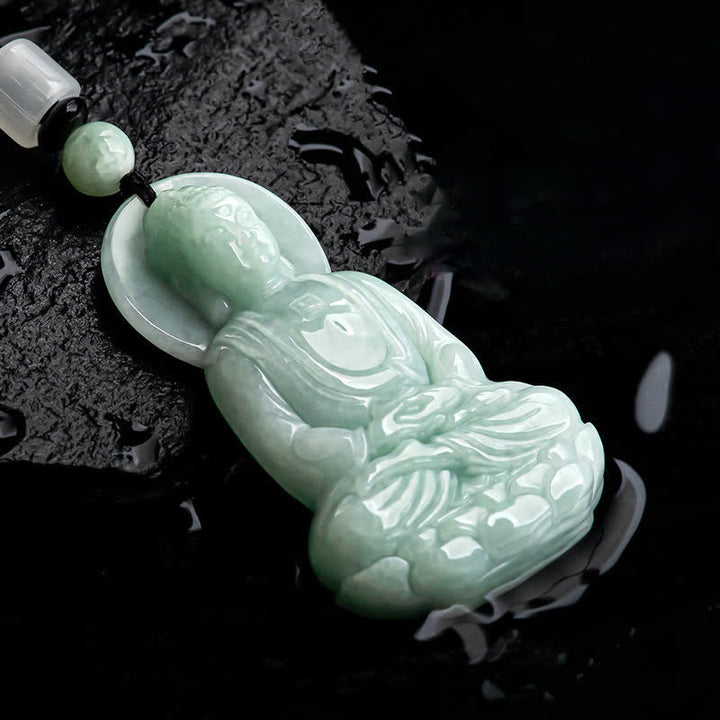 Buddha Stones Amitabha Buddha Jade Amulet Compassion String Necklace - image 11