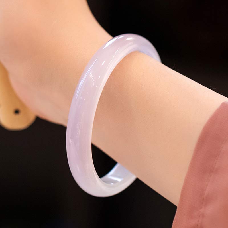 Buddha Stones Natural Chalcedony Harmony Positive Bracelet Bangle - Purple - 64mm - image 11