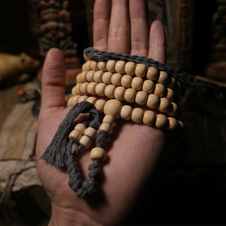 Buddha Stones 108 Mala Beads Abelia Biflora Wood Warding Off Evil Spirits Wrist Mala - image 9