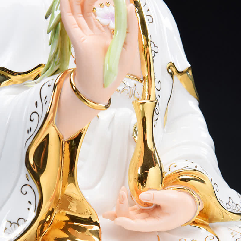 Buddha Stones Chenrezig Bodhisattva Avalokitesvara Success Ceramic Statue Home Decoration - image 8