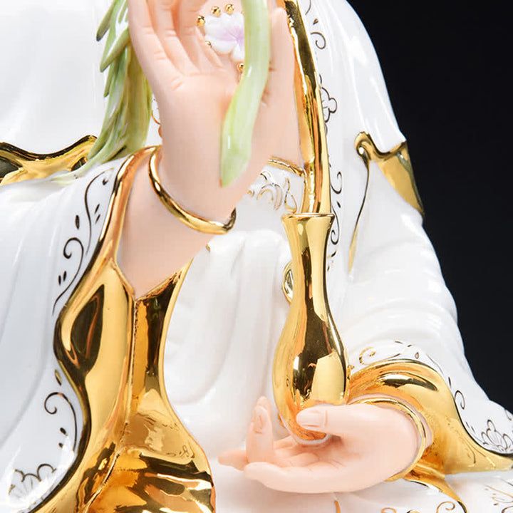 Buddha Stones Chenrezig Bodhisattva Avalokitesvara Success Ceramic Statue Home Decoration - image 8