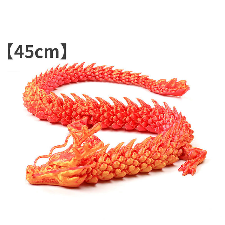 Buddha Stones Feng Shui Dragon Luminous 3D Printed Dragon Luck Success Home Decoration - Gold Red Dragon 45cm - image 11