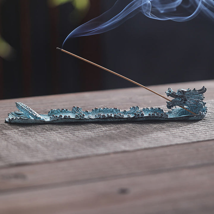 Buddha Stones Auspicious Dragon Strength Alloy Incense Burner Decoration - image 8