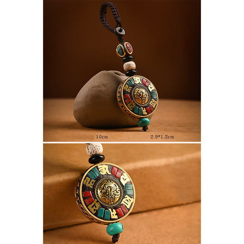 Buddha Stones Tibetan Om Mani Padme Hum Bodhi Seed Peace Key Chain - image 5