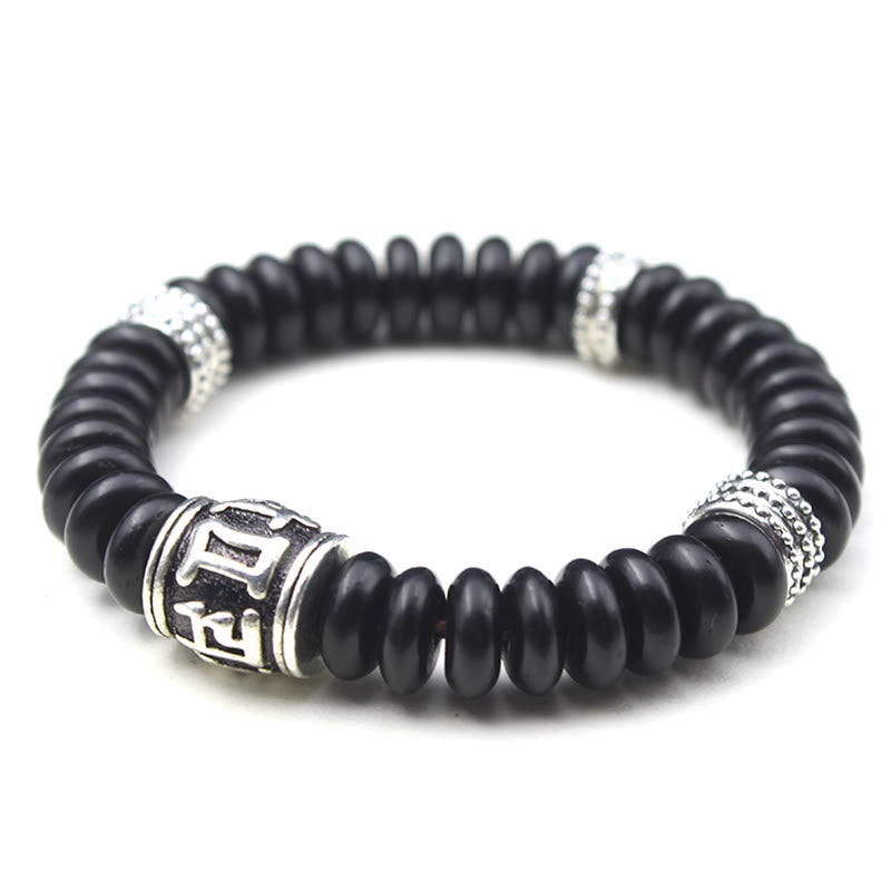 Buddha Stones Natural Tibetan Coconut Shell Om Mani Padme Hum Positive Bracelet - image 9