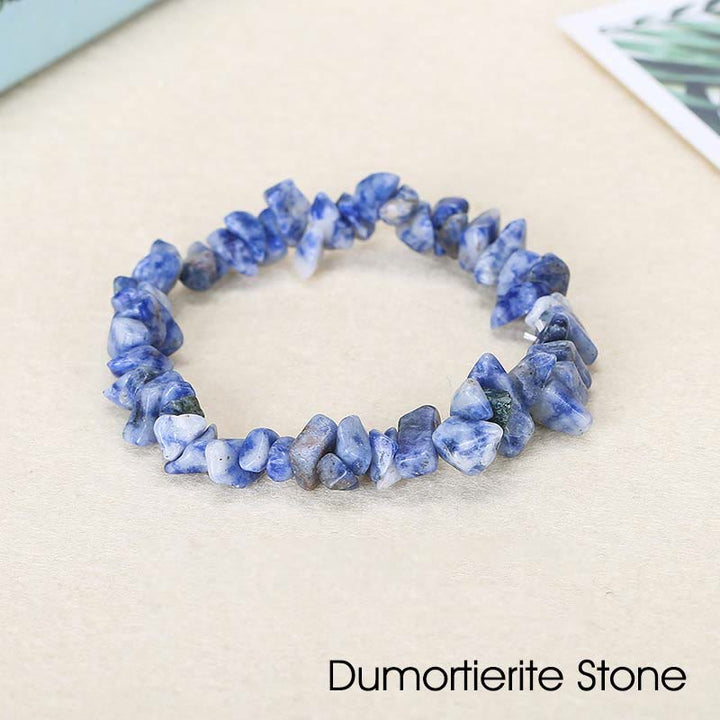 Natural Irregular Shape Crystal Stone Warmth Soothing Bracelet - Dumortierite Stone - image 65
