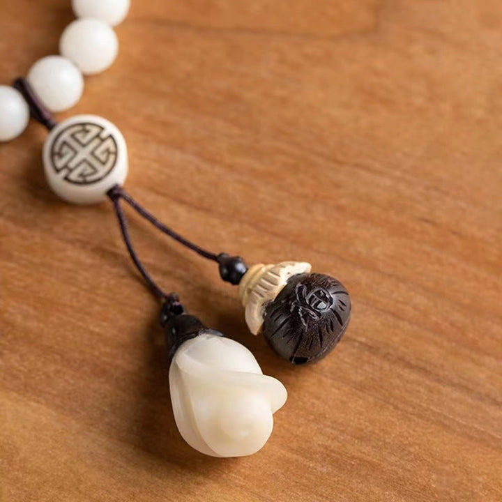 Buddha Stones Natural Green Sandalwood Bodhi Seed Soothing Bracelet - image 10