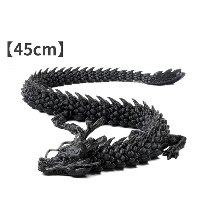 Buddha Stones Feng Shui Dragon Luminous 3D Printed Dragon Luck Success Home Decoration - Black Dragon 45cm - image 9
