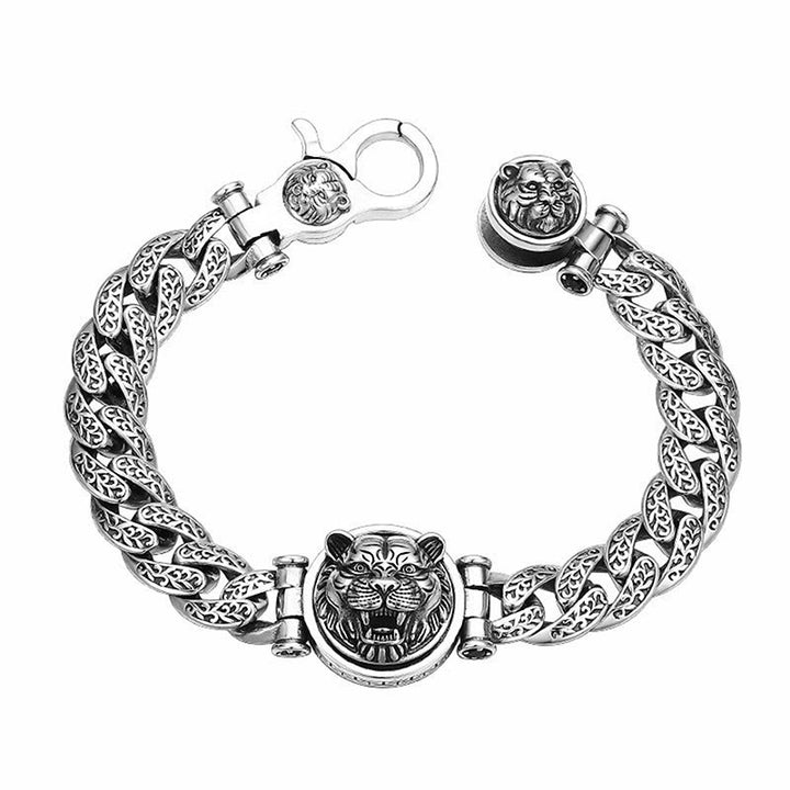 Buddha Stones Tiger Tang Dynasty Flower Design Engraved Luck Energy Bracelet - image 5