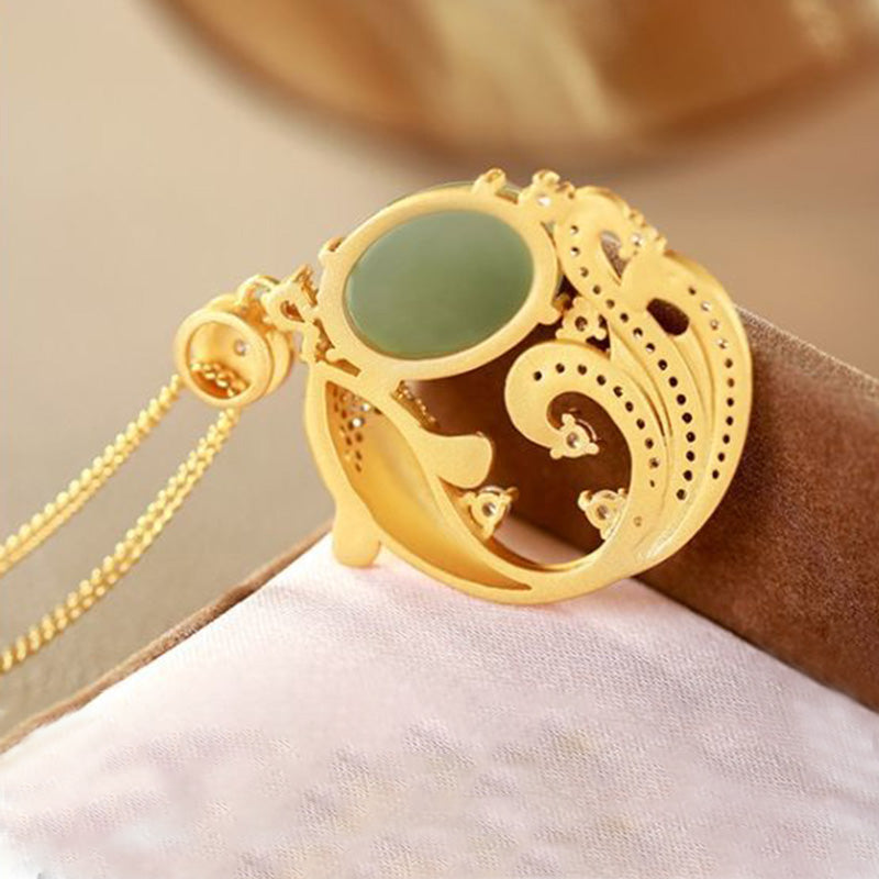 Buddha Stones Cyan Jade Koi Fish Healing Calm Necklace Pendant - image 9