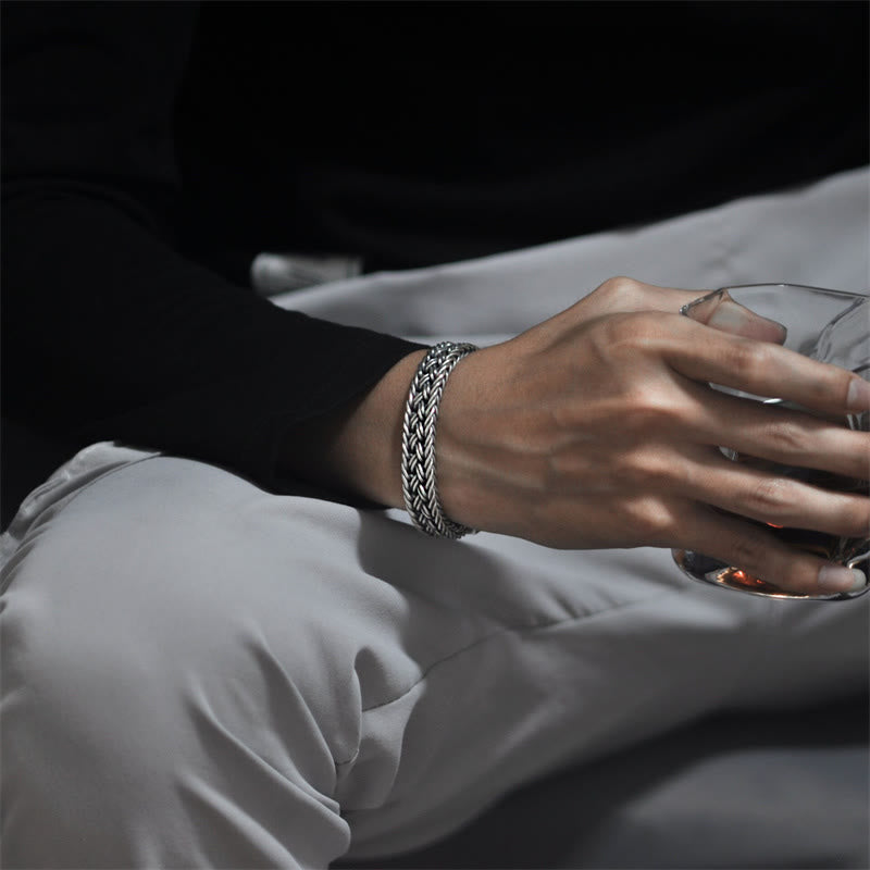 Buddha Stones Retro Vine Totem Pattern Braided Healing Chain Bracelet - image 4