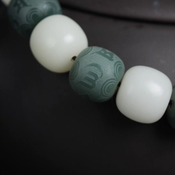 Buddha Stones White Bodhi Six True Words Protection Bracelet - image 9