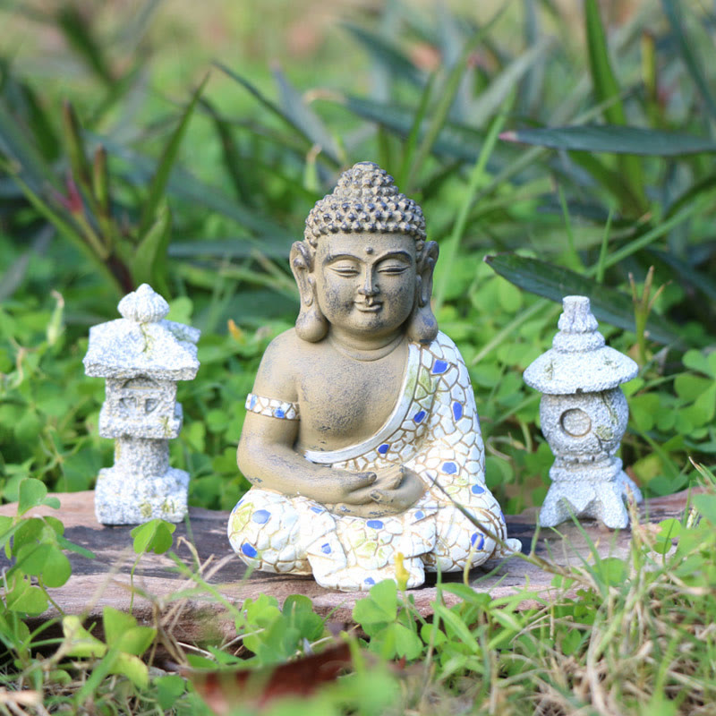Buddha Stones Meditating Zen Buddha Serenity Resin Statue Figurine Home Decoration - Small Seated Buddha 8.5*6*5.5cm - image 5