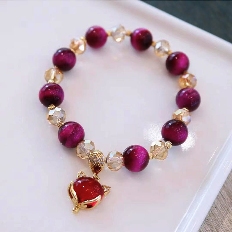 Buddha Stones Red Tiger Eye PiXiu Fox Protection Self Confidence Bracelet - Red Tiger Eye Fox - image 10