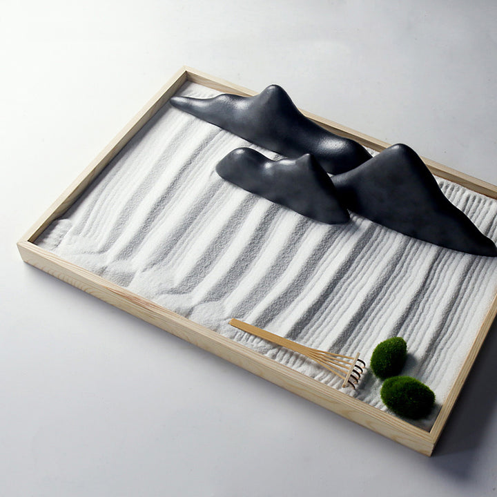 Buddha Stones Rocks Landscape Meditation Enlightenment Zen Garden Decoration - Black - Two Grass - image 14