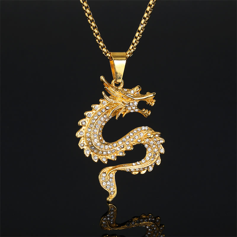 Buddha Stones Chinese Zodiac Dragon Zircon Protection Necklace Pendant - Dragon(Protection♥Success) - image 0