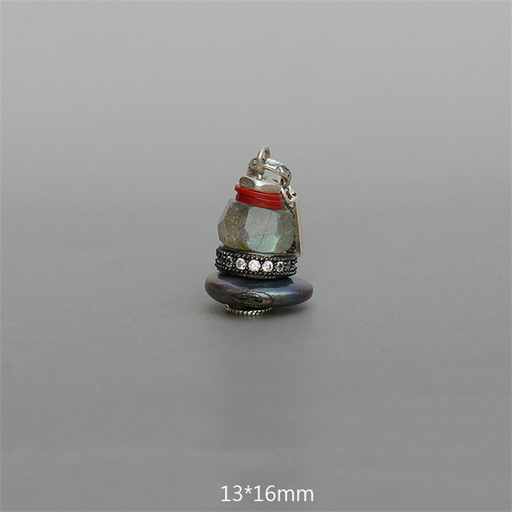 Buddha Stones Zen Cairn Labradorite Various Crystals Calm Pendant Necklace - Labradorite Pendant 13*16mm - image 21