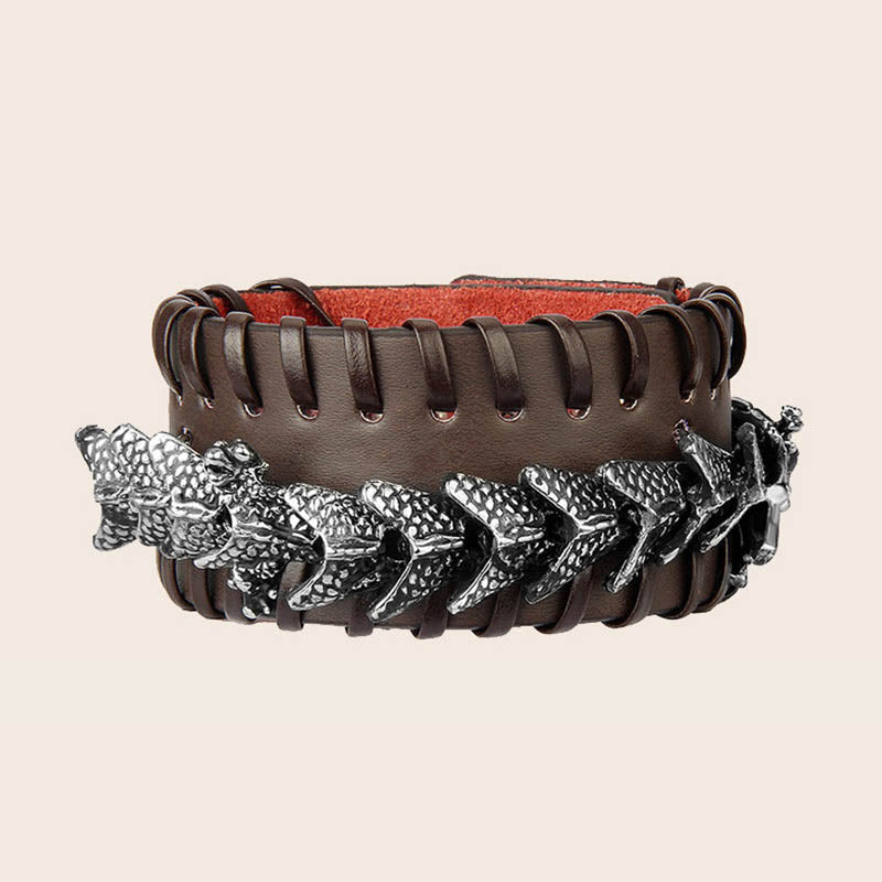 Buddha Stones Dragon Leather Protection Weave Bracelet - image 2