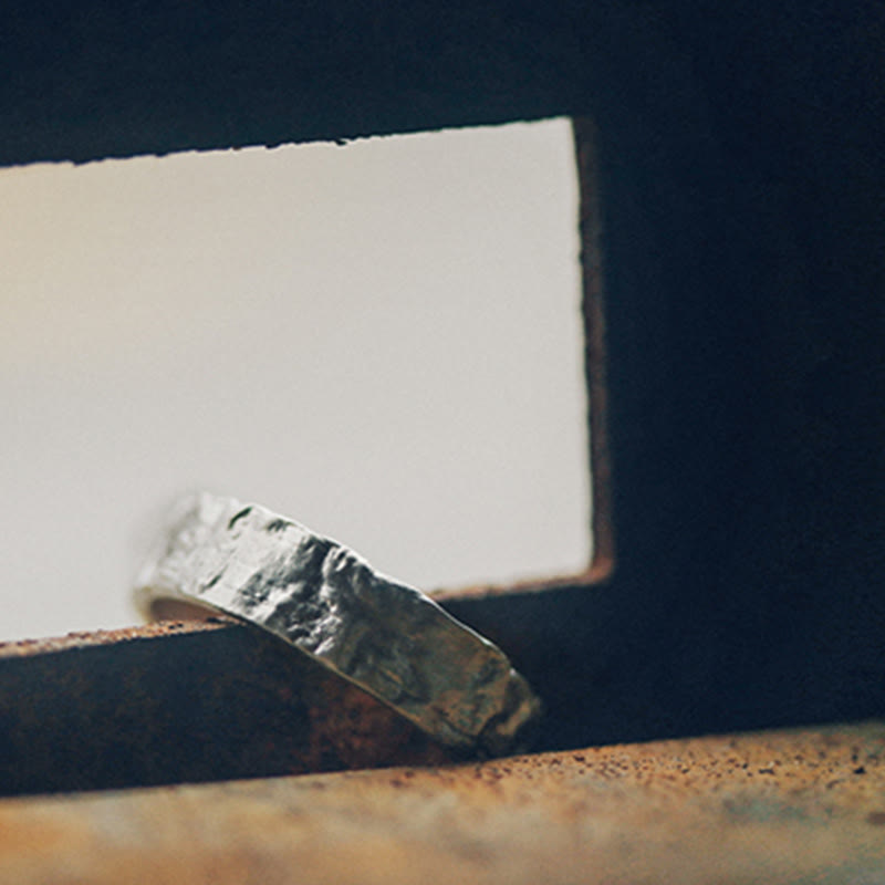 Buddha Stones 925 Sterling Silver Simple Design Blessing Couple Ring - image 12