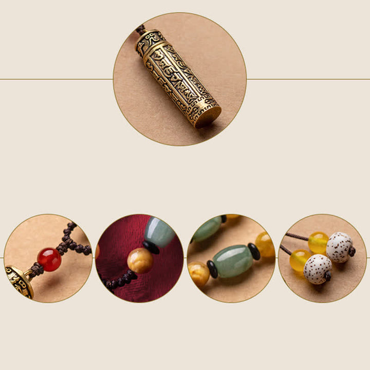 Buddhastoneshop Tibet Om Mani Padme Hum Agate Shurangama Sutra Protection Necklace Pendant - image 17